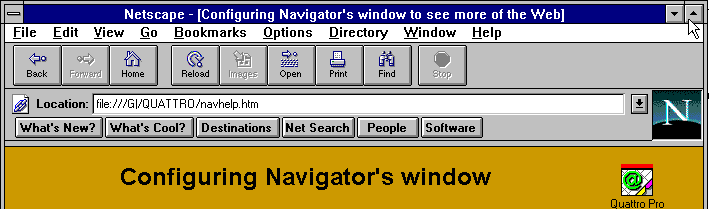 Navigator's memus and buttonbars