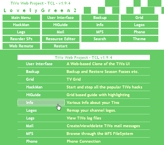 LovelyGreen2 Theme For TiVoWeb