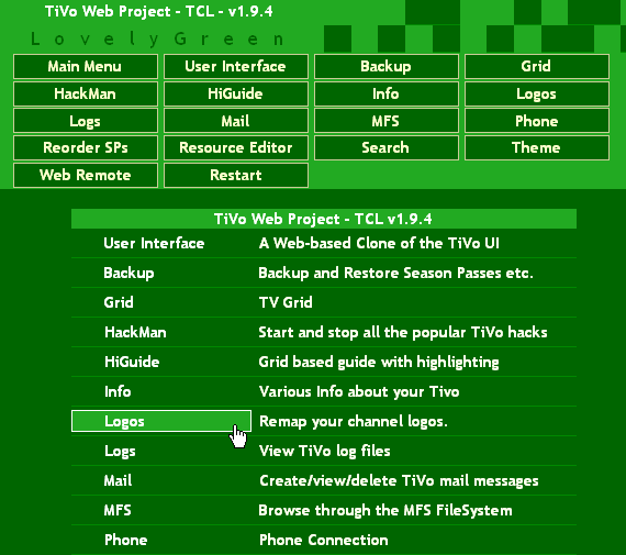 LovelyGreen Theme For TiVoWeb
